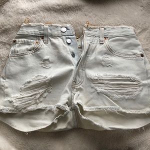 High waisted washed out Jean shorts